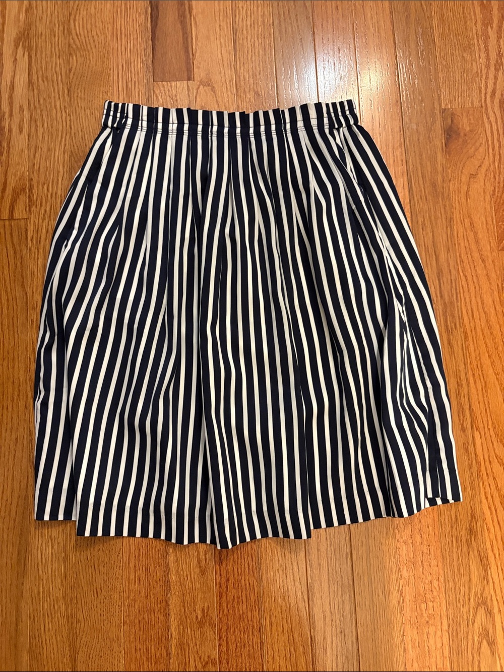 J. Crew Mercantile Navy and White Vertical Striped Skirt Size 4 NWT